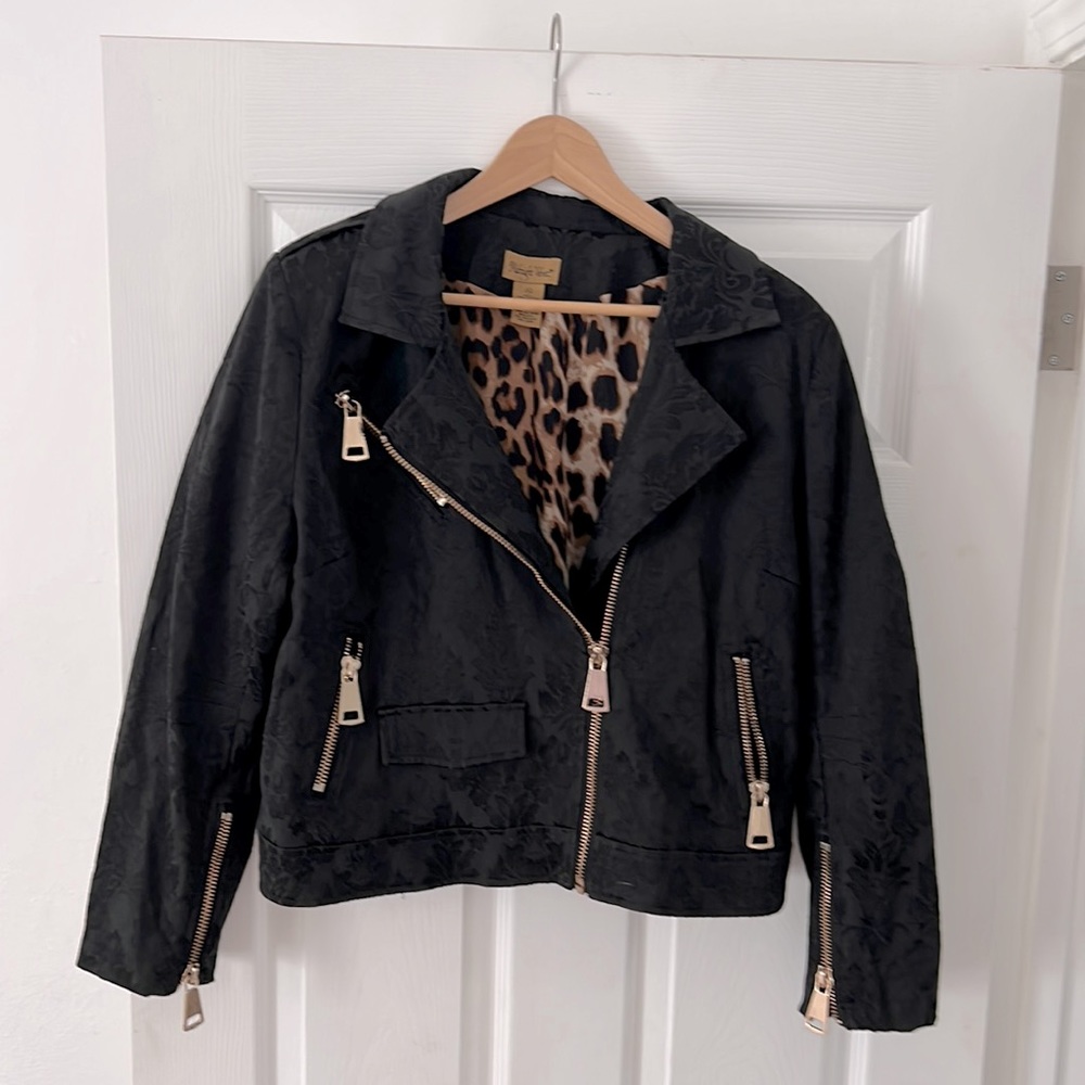 Midnight Velvet Black Moto Jacket